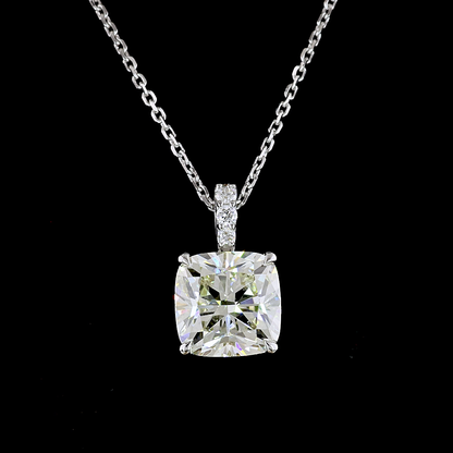 2.30 CTTW Cushion Brilliant Lab Diamond Cushion Brilliant Necklace Pendant 18" 14k White Gold J Color and SI1 Clarity jewelry-spot-usa