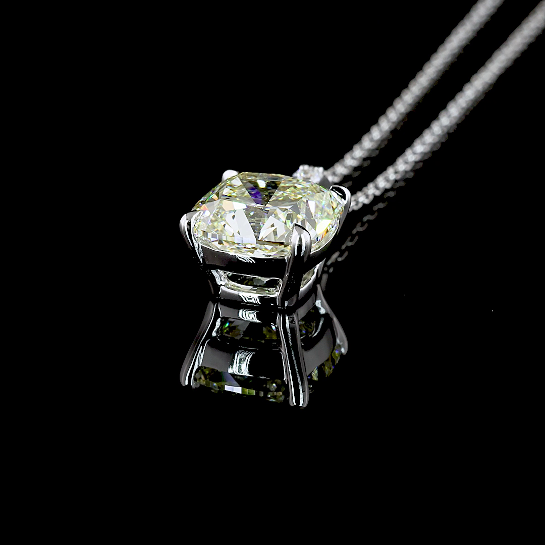 2.30 CTTW Cushion Brilliant Lab Diamond Cushion Brilliant Necklace Pendant 18" 14k White Gold J Color and SI1 Clarity jewelry-spot-usa