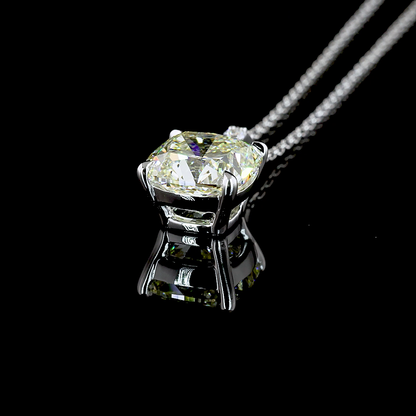 2.30 CTTW Cushion Brilliant Lab Diamond Cushion Brilliant Necklace Pendant 18" 14k White Gold J Color and SI1 Clarity jewelry-spot-usa