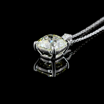 3.09 CTTW Cushion Brilliant Lab Diamond Cushion Brilliant Necklace Pendant 18" 14k White Gold I/K Color and VS2/VS1 Clarity jewelry-spot-usa