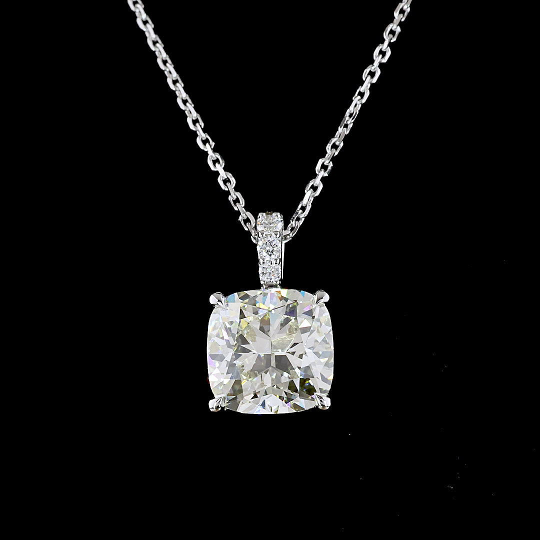 2.96 CTTW Cushion Modified Lab Grown Diamond Cushion Modified Necklace Pendant (J Color and VS1 Clarity)