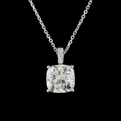 2.96 CTTW Cushion Modified Lab Grown Diamond Cushion Modified Necklace Pendant (J Color and VS1 Clarity)