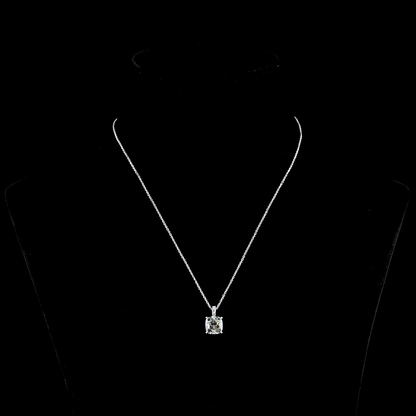 3.40 CTTW Cushion Modified Lab Grown Diamond Cushion Modified Necklace Pendant (J Color and VS1 Clarity)