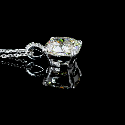 3.40 CTTW Cushion Modified Lab Grown Diamond Cushion Modified Necklace Pendant (J Color and VS1 Clarity)