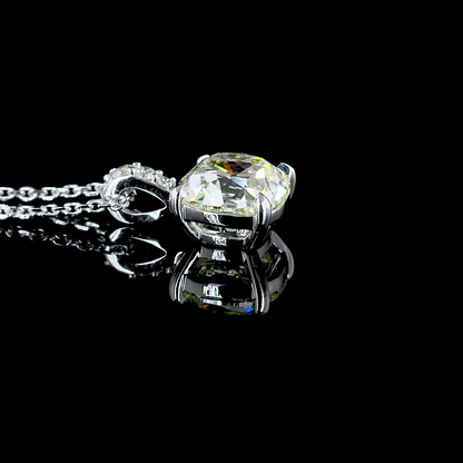 2.08 CTTW Antique Cushion Lab Diamond Antique Cushion Necklace Pendant 18" 14k White Gold J Color and VS1 Clarity jewelry-spot-usa