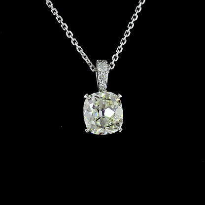 1.65 CTTW Square Antique Cushion Lab Grown Diamond Square Antique Cushion Necklace Pendant (J Color and VS1 Clarity)