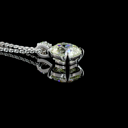 1.65 CTTW Square Antique Cushion Lab Grown Diamond Square Antique Cushion Necklace Pendant (J Color and VS1 Clarity)