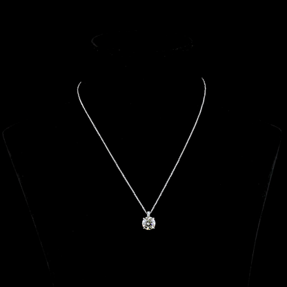 2.76 CTTW Round Lab Diamond Round Necklace Pendant 18" 14k White Gold J/K Color and VS1/VVS2 Clarity jewelry-spot-usa