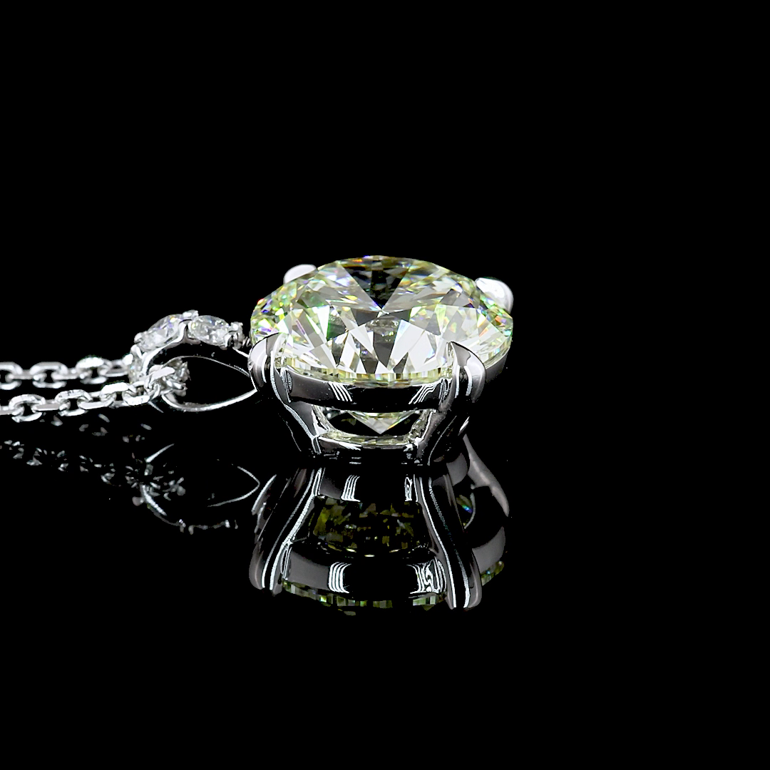 2.76 CTTW Round Lab Diamond Round Necklace Pendant 18" 14k White Gold J/K Color and VS1/VVS2 Clarity jewelry-spot-usa