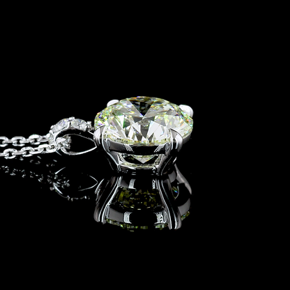 2.76 CTTW Round Lab Diamond Round Necklace Pendant 18" 14k White Gold J/K Color and VS1/VVS2 Clarity jewelry-spot-usa