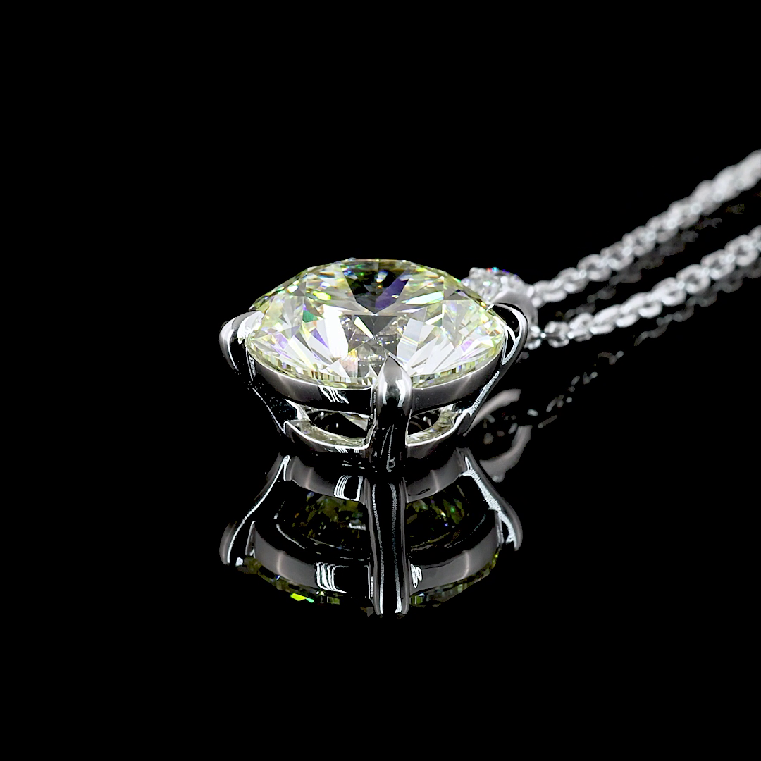 2.76 CTTW Round Lab Diamond Round Necklace Pendant 18" 14k White Gold J/K Color and VS1/VVS2 Clarity jewelry-spot-usa