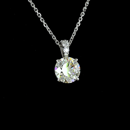 1.34 CTTW Round Lab Grown Diamond Round Necklace Pendant (J Color and VVS2 Clarity)