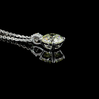 1.34 CTTW Round Lab Grown Diamond Round Necklace Pendant (J Color and VVS2 Clarity)