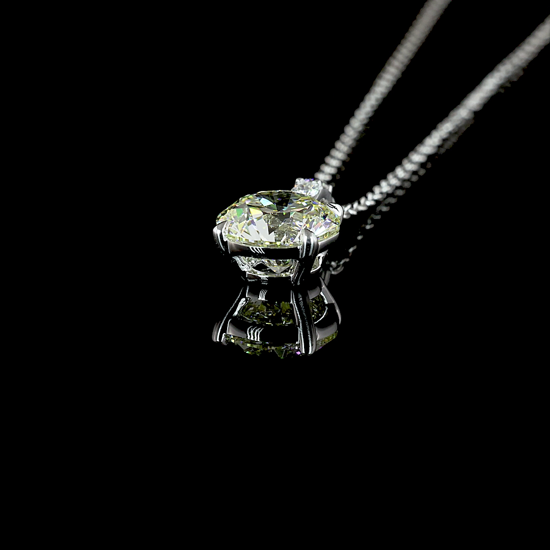 1.34 CTTW Round Lab Grown Diamond Round Necklace Pendant (J Color and VVS2 Clarity)