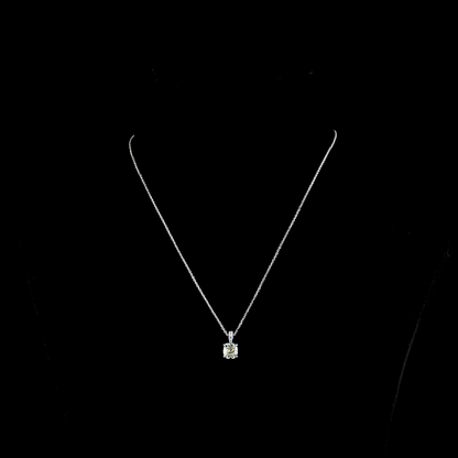 1.59 CTTW Antique Cushion Lab Diamond Antique Cushion Necklace Pendant 18" 14k White Gold I/J Color and VVS2/VS1 Clarity jewelry-spot-usa