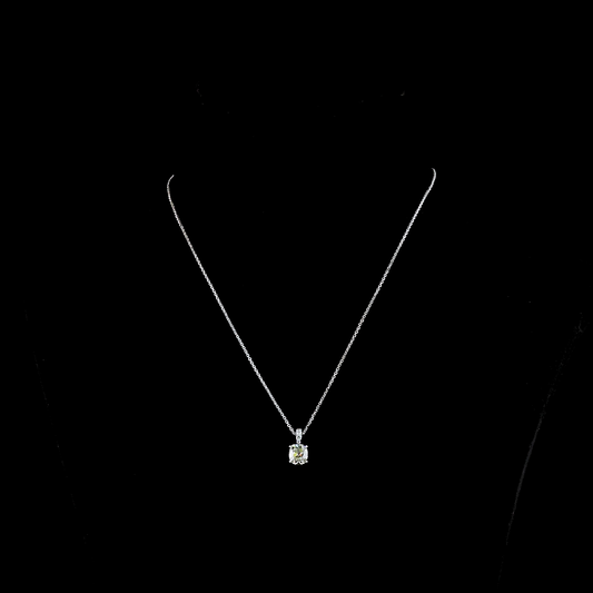 1.59 CTTW Antique Cushion Lab Diamond Antique Cushion Necklace Pendant 18" 14k White Gold I/J Color and VVS2/VS1 Clarity jewelry-spot-usa