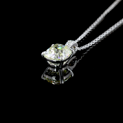1.59 CTTW Antique Cushion Lab Diamond Antique Cushion Necklace Pendant 18" 14k White Gold I/J Color and VVS2/VS1 Clarity jewelry-spot-usa