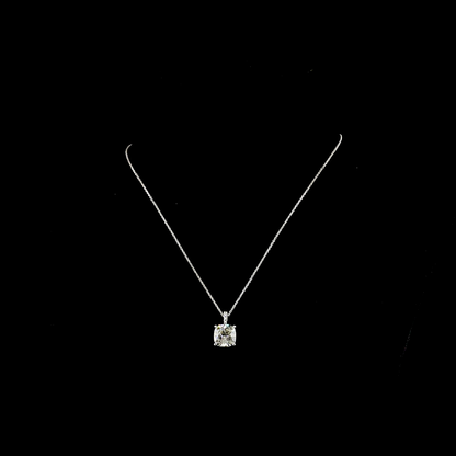 5.18 CTTW Cushion Modified Lab Diamond Cushion Modified Necklace Pendant 18" 14k White Gold J Color and VS1 Clarity jewelry-spot-usa