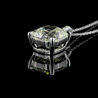 5.18 CTTW Cushion Modified Lab Diamond Cushion Modified Necklace Pendant 18" 14k White Gold J Color and VS1 Clarity jewelry-spot-usa