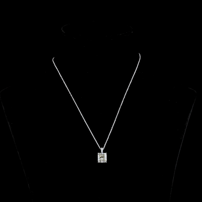 4.10 CTTW Radiant Lab Diamond Radiant Necklace Pendant 18" 14k White Gold J Color and VS2 Clarity jewelry-spot-usa
