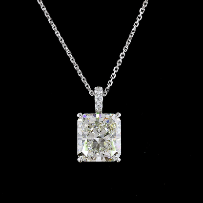 4.10 CTTW Radiant Lab Diamond Radiant Necklace Pendant 18" 14k White Gold J Color and VS2 Clarity jewelry-spot-usa