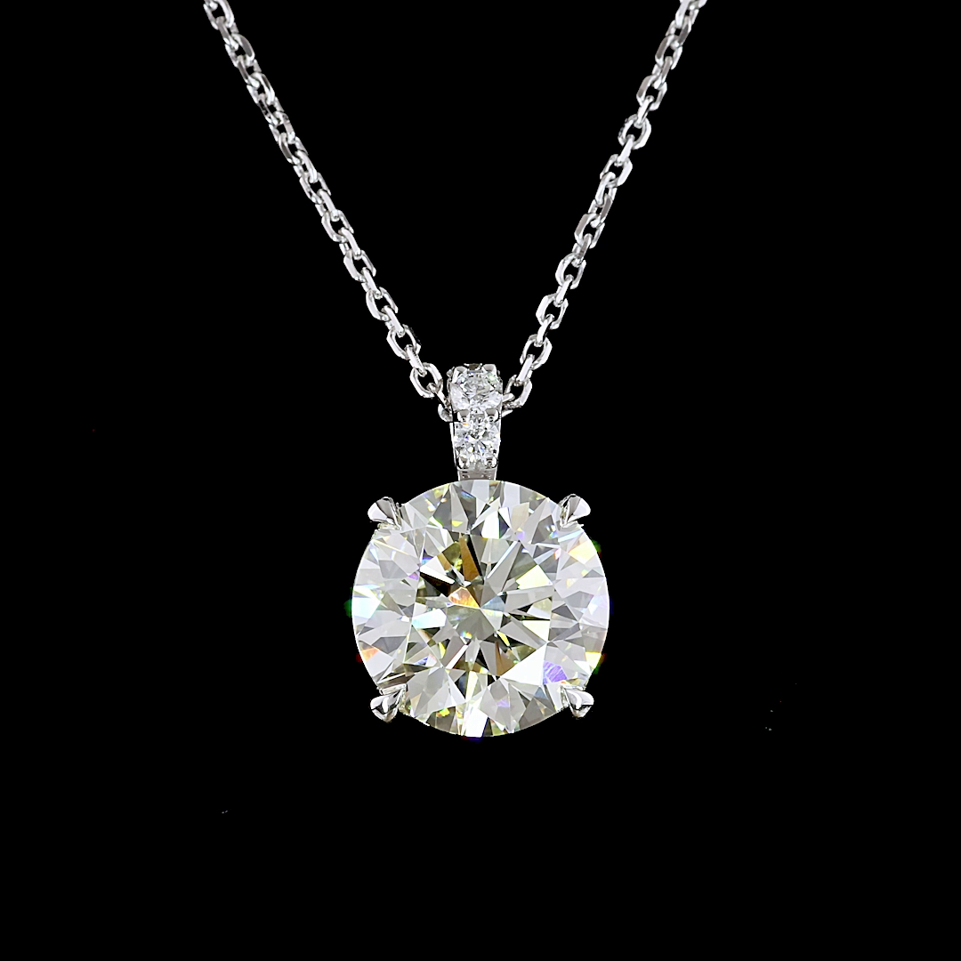 2.76 CTTW Round Lab Grown Diamond Round Necklace Pendant 13.25" (K Color and VS1 Clarity)