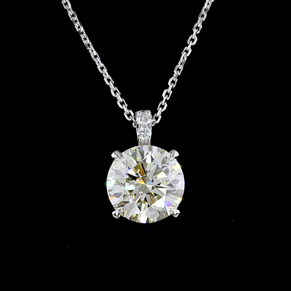 2.76 CTTW Round Lab Grown Diamond Round Necklace Pendant 13.25" (K Color and VS1 Clarity)