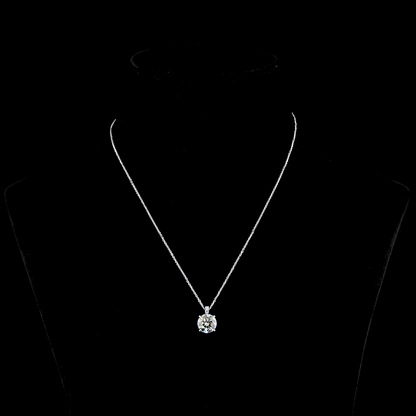 3.20 CTTW Round Lab Grown Diamond Round Necklace Pendant 13.5" (F Color and VS2 Clarity)