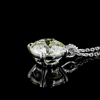 3.20 CTTW Round Lab Grown Diamond Round Necklace Pendant 13.5" (F Color and VS2 Clarity)