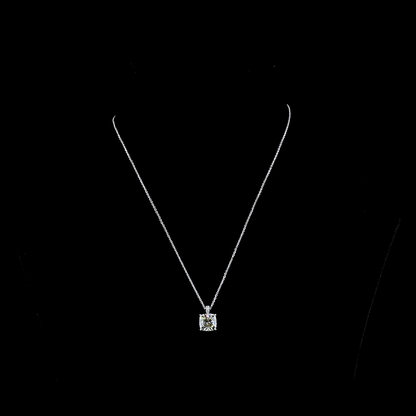 3.09 CTTW Square Antique Cushion Lab Grown Diamond Square Antique Cushion Necklace Pendant (J Color and VS2 Clarity)