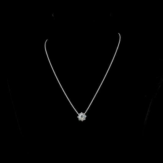 1.16 CTTW Round Lab Diamond Round Necklace Pendant 18" 14k White Gold E Color and VS1 Clarity jewelry-spot-usa