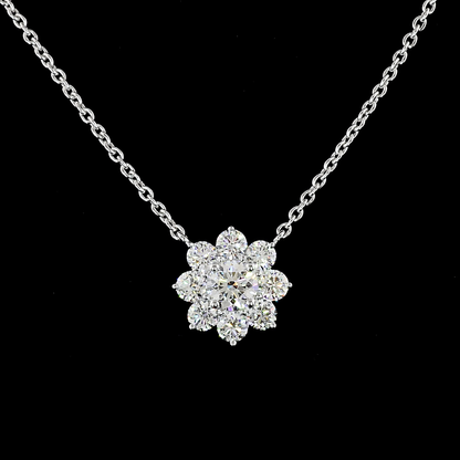 1.16 CTTW Round Lab Diamond Round Necklace Pendant (E Color and VS1 Clarity)