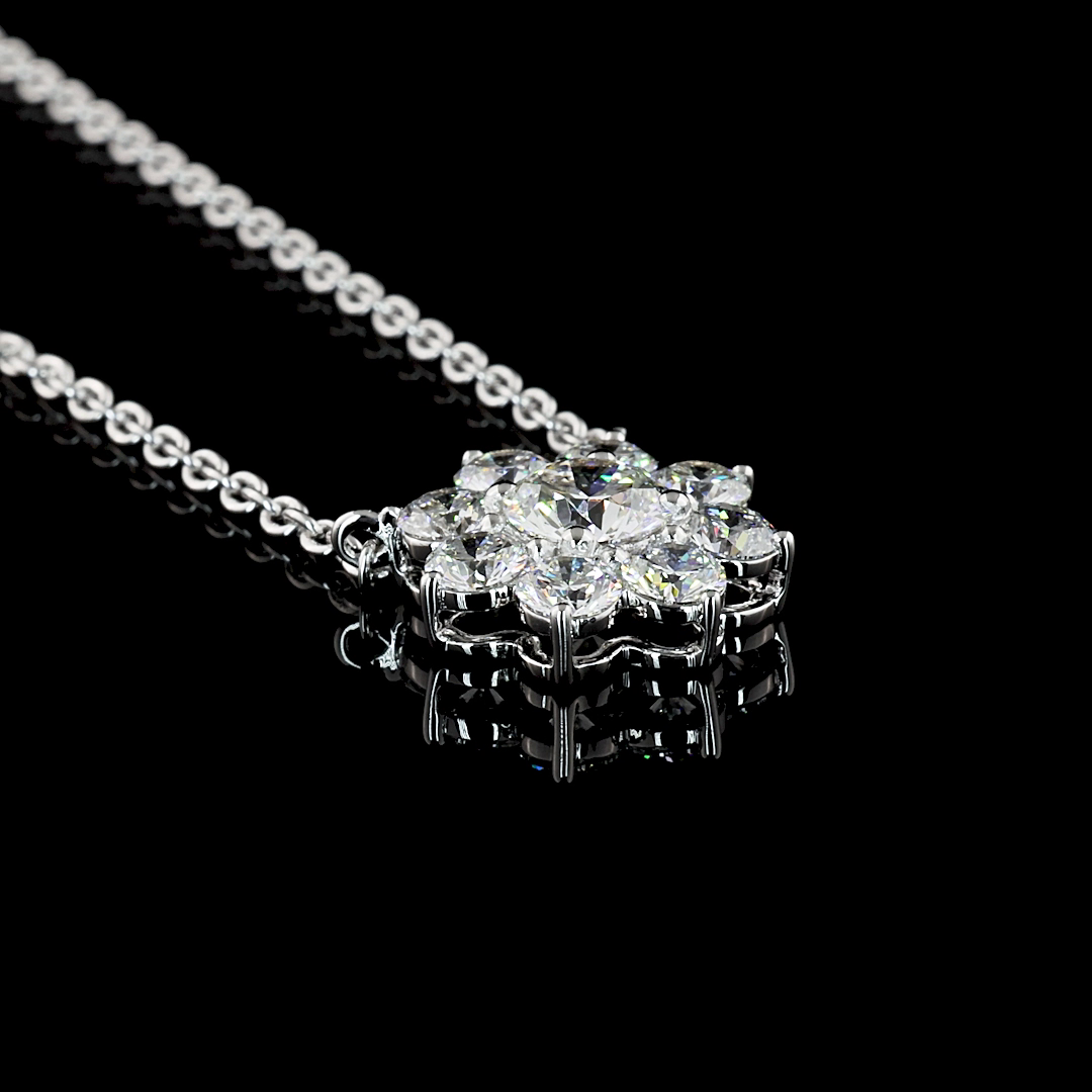 1.16 CTTW Round Lab Diamond Round Necklace Pendant (E Color and VS1 Clarity)