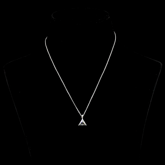 1.98 CTTW Triangle Lab Diamond Triangle Necklace Pendant 18" 14k White Gold E Color and VVS2 Clarity jewelry-spot-usa