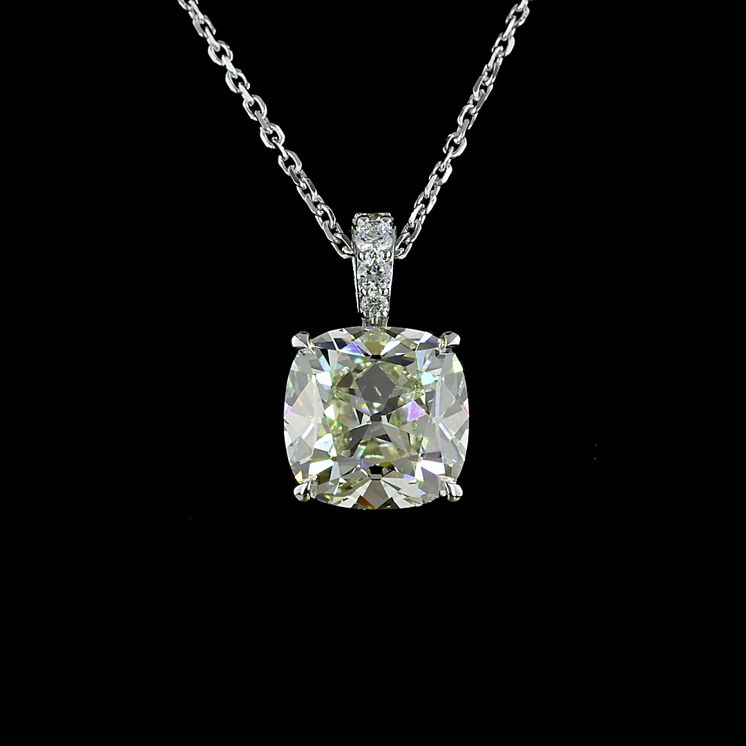 1.71 CTTW Antique Cushion Lab Grown Diamond Antique Cushion Necklace Pendant (I Color and VVS2 Clarity)
