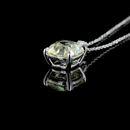 1.71 CTTW Antique Cushion Lab Grown Diamond Antique Cushion Necklace Pendant (I Color and VVS2 Clarity)