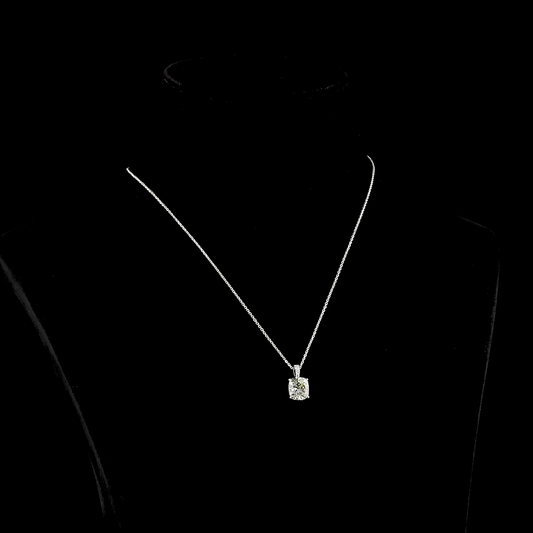 2.98 CTTW Cushion Brilliant Lab Diamond Cushion Brilliant Necklace Pendant 18" 14k White Gold I Color and VS2 Clarity jewelry-spot-usa