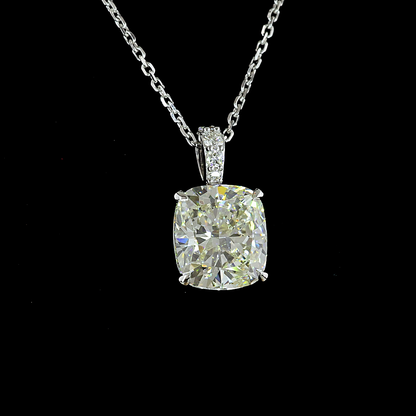 3.07 CTTW Cushion Brilliant Lab Grown Diamond Cushion Brilliant Necklace Pendant (I Color and VS1 Clarity)