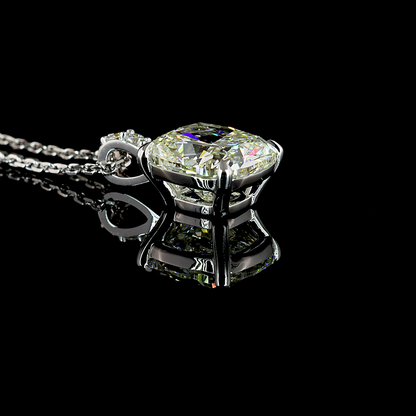 3.09 CTTW Cushion Brilliant Lab Grown Diamond Cushion Brilliant Necklace Pendant (I Color and VS2 Clarity)