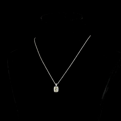 3.19 CTTW Cushion Brilliant Lab Grown Diamond Cushion Brilliant Necklace Pendant (I Color and VS2 Clarity)