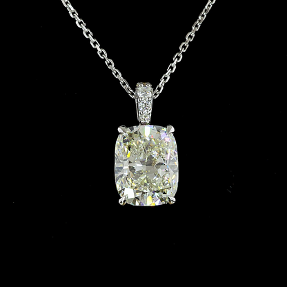 3.19 CTTW Cushion Brilliant Lab Grown Diamond Cushion Brilliant Necklace Pendant (I Color and VS2 Clarity)