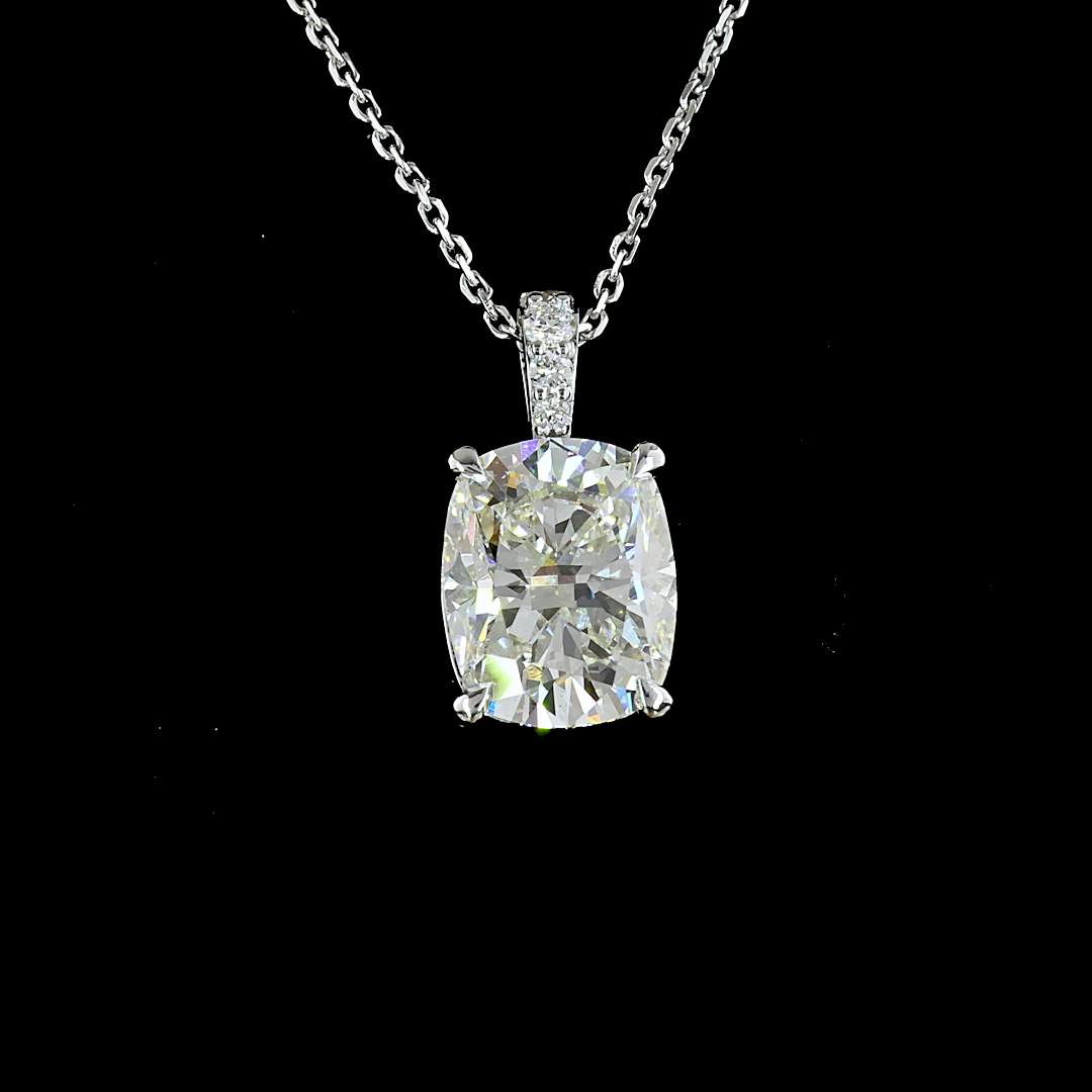 3.59 CTTW Cushion Brilliant Lab Grown Diamond Cushion Brilliant Necklace Pendant (I Color and VS2 Clarity)
