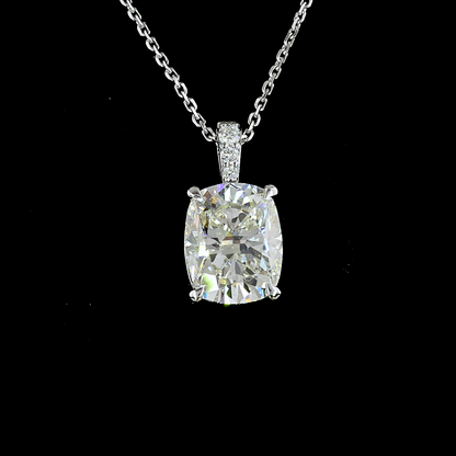 3.59 CTTW Cushion Brilliant Lab Grown Diamond Cushion Brilliant Necklace Pendant (I Color and VS2 Clarity)