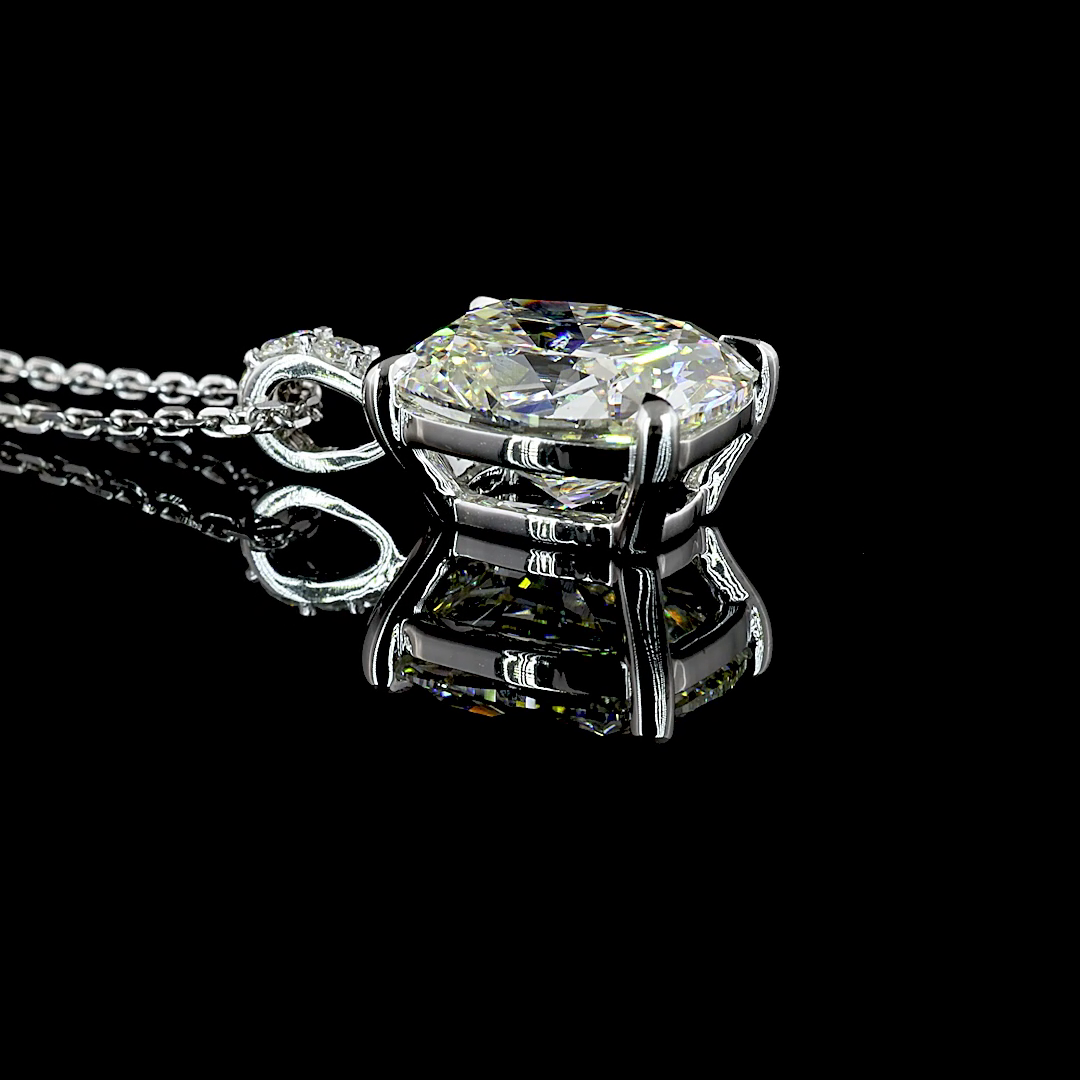 3.59 CTTW Cushion Brilliant Lab Grown Diamond Cushion Brilliant Necklace Pendant (I Color and VS2 Clarity)