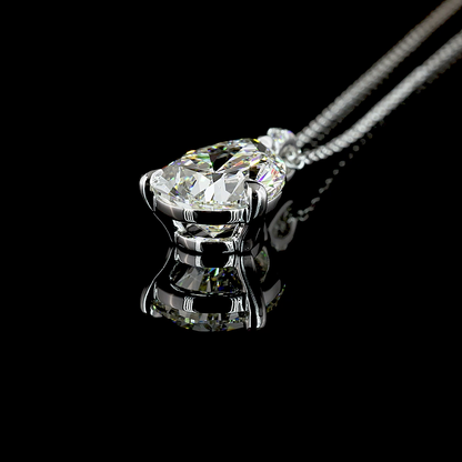 3.40 CTTW Pear Lab Diamond Pear Necklace Pendant 18" 14k White Gold I Color and VS1 Clarity jewelry-spot-usa