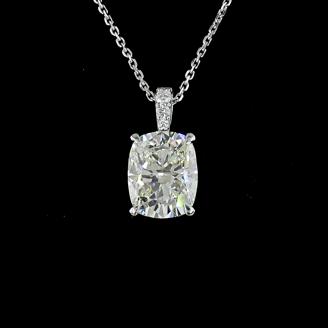 3.49 CTTW Cushion Brilliant Lab Grown Diamond Cushion Brilliant Necklace Pendant (I Color and SI1 Clarity)