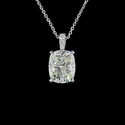 3.49 CTTW Cushion Brilliant Lab Grown Diamond Cushion Brilliant Necklace Pendant (I Color and SI1 Clarity)