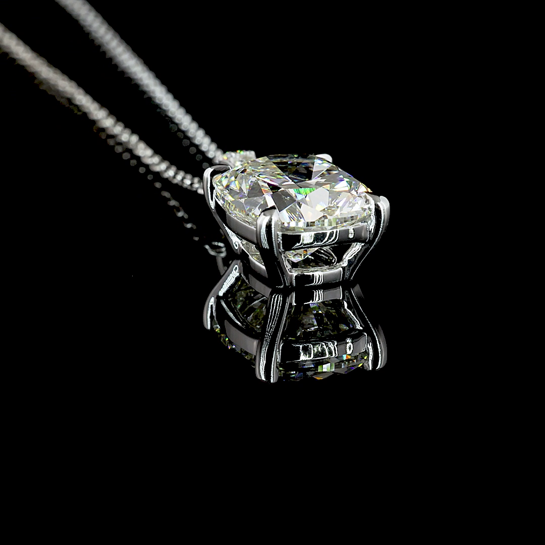 3.49 CTTW Cushion Brilliant Lab Grown Diamond Cushion Brilliant Necklace Pendant (I Color and SI1 Clarity)