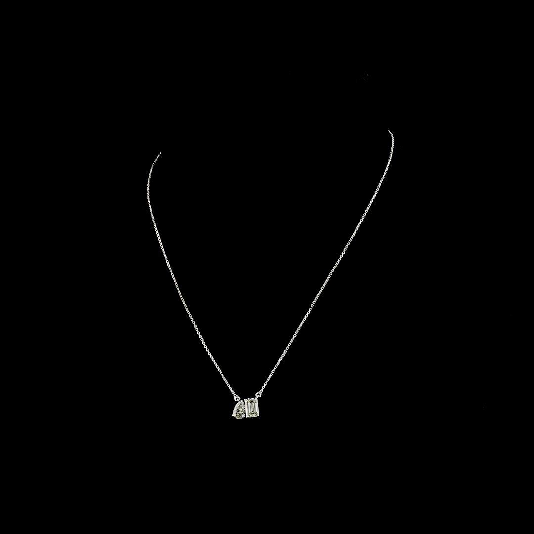 1.68 CTTW MIX Lab Diamond MIX Necklace Pendant 18" 14k White Gold I Color and VS1 Clarity jewelry-spot-usa
