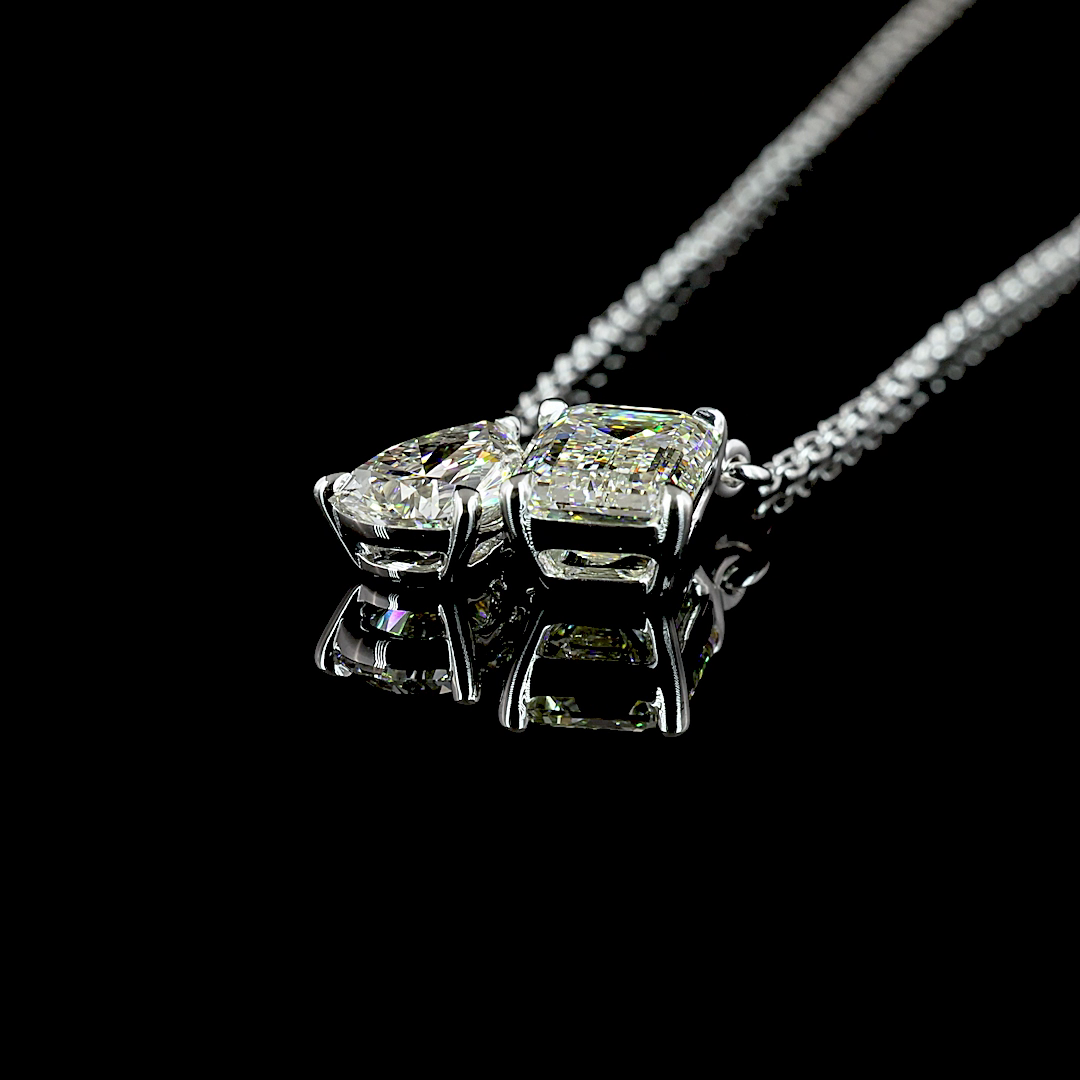 1.68 CTTW MIX Lab Diamond MIX Necklace Pendant 18" 14k White Gold I Color and VS1 Clarity jewelry-spot-usa